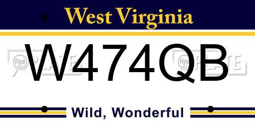 W474QB West Virginia License Plate
