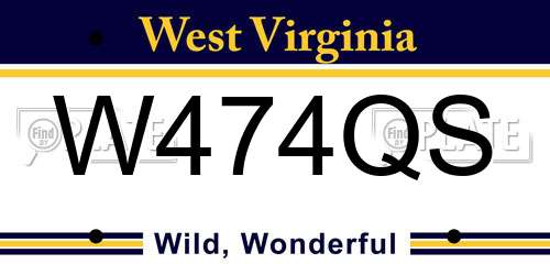 W474QS West Virginia License Plate
