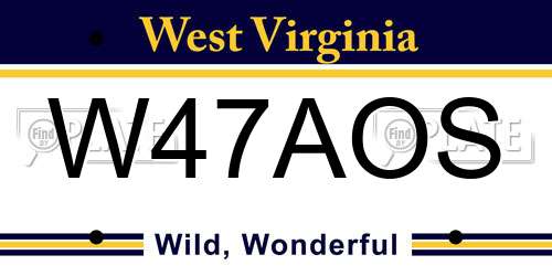 W47AOS West Virginia License Plate