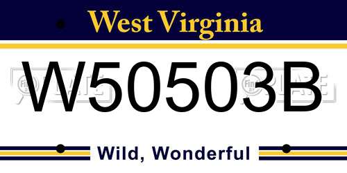 W50503B West Virginia License Plate