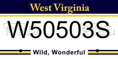 W50503S West Virginia License Plate