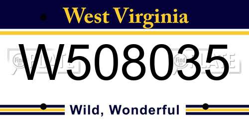 W508035 West Virginia License Plate