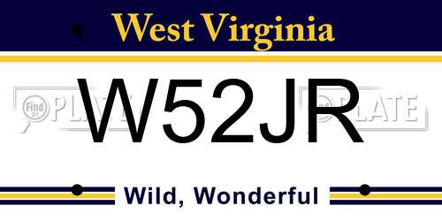 W52JR West Virginia License Plate