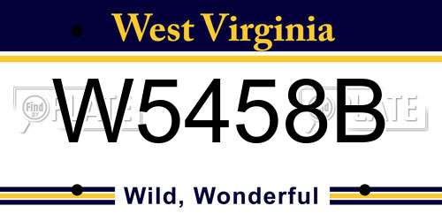W5458B West Virginia License Plate