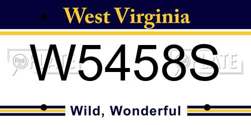 W5458S West Virginia License Plate