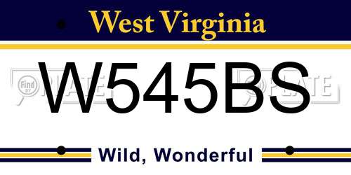 W545BS West Virginia License Plate