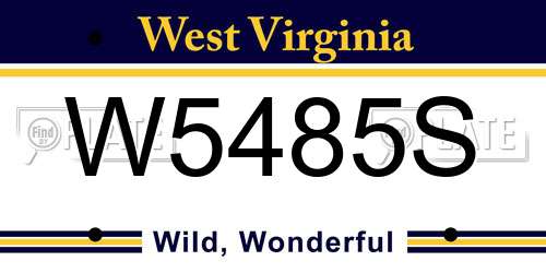 W5485S West Virginia License Plate