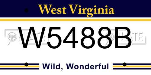 W5488B West Virginia License Plate