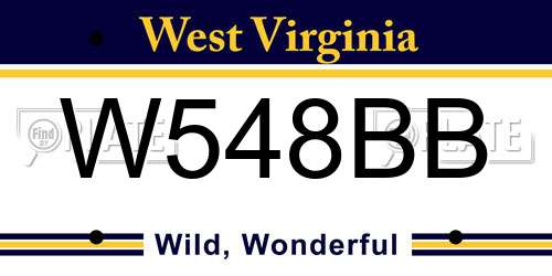 W548BB West Virginia License Plate