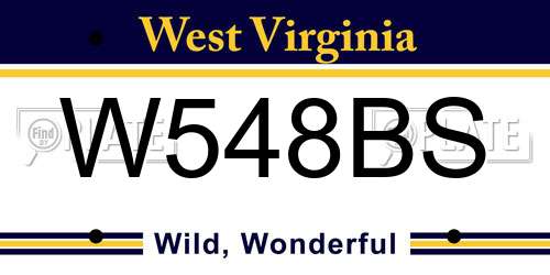 W548BS West Virginia License Plate