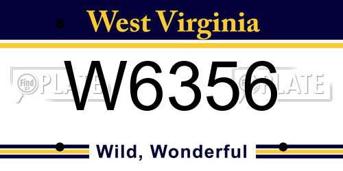 W6356 West Virginia License Plate