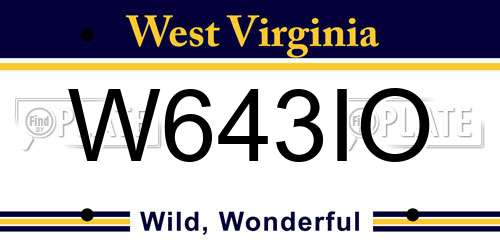 W643IO West Virginia License Plate