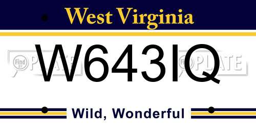 W643IQ West Virginia License Plate
