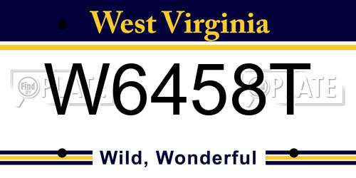 W6458T West Virginia License Plate