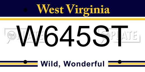 W645ST West Virginia License Plate
