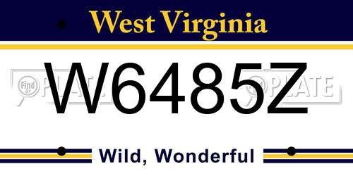 W6485Z West Virginia License Plate