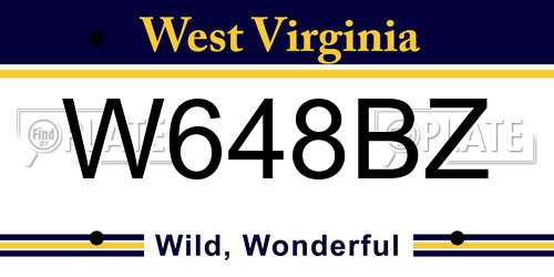 W648BZ West Virginia License Plate