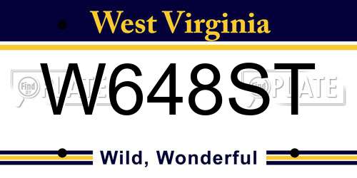 W648ST West Virginia License Plate