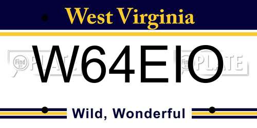 W64EIO West Virginia License Plate