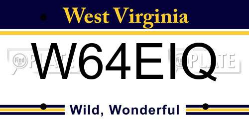 W64EIQ West Virginia License Plate