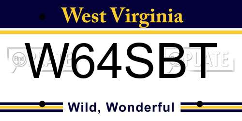 W64SBT West Virginia License Plate