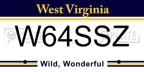 W64SSZ West Virginia License Plate