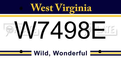 W7498E West Virginia License Plate