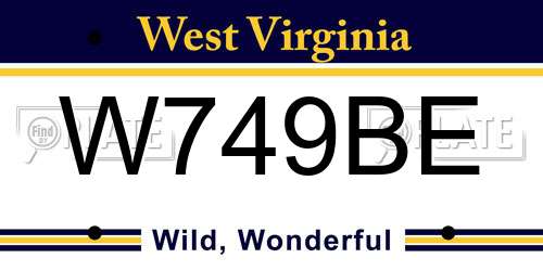 W749BE West Virginia License Plate
