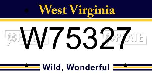 W75327 West Virginia License Plate