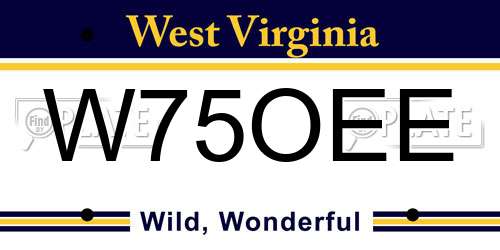 W75OEE West Virginia License Plate