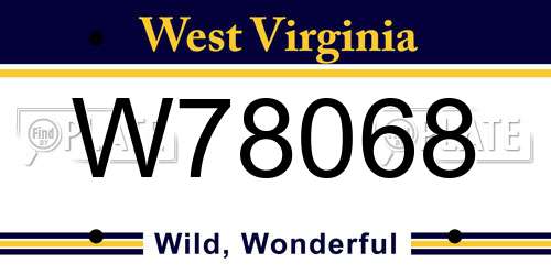 W78068 West Virginia License Plate