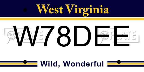 W78DEE West Virginia License Plate