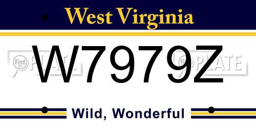 W7979Z West Virginia License Plate
