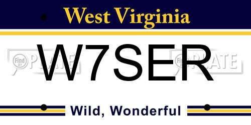 W7SER West Virginia License Plate