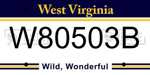 W80503B West Virginia License Plate