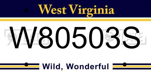W80503S West Virginia License Plate