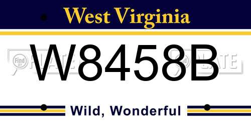 W8458B West Virginia License Plate