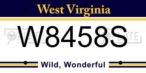 W8458S West Virginia License Plate