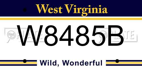 W8485B West Virginia License Plate