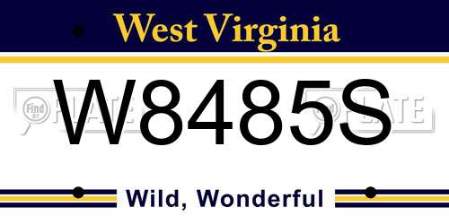W8485S West Virginia License Plate