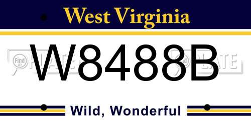 W8488B West Virginia License Plate
