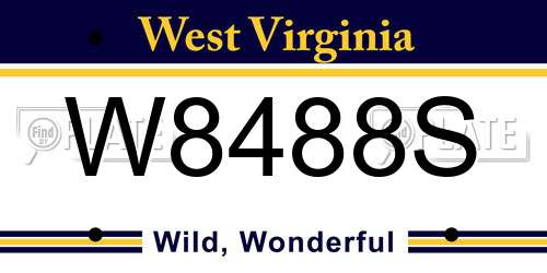W8488S West Virginia License Plate