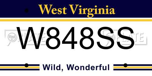 W848SS West Virginia License Plate