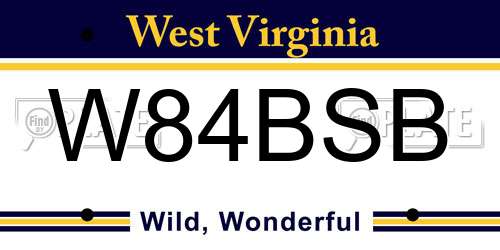 W84BSB West Virginia License Plate