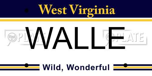 WALLE West Virginia License Plate