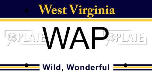 WAP West Virginia License Plate