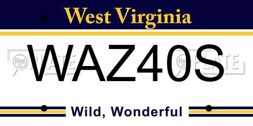 WAZ40S West Virginia License Plate