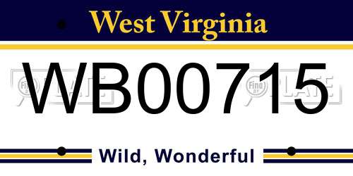 WB00715 West Virginia License Plate