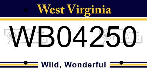 WB04250 West Virginia License Plate