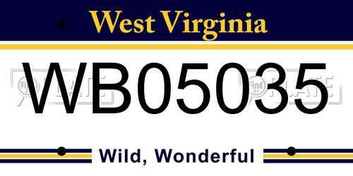 WB05035 West Virginia License Plate